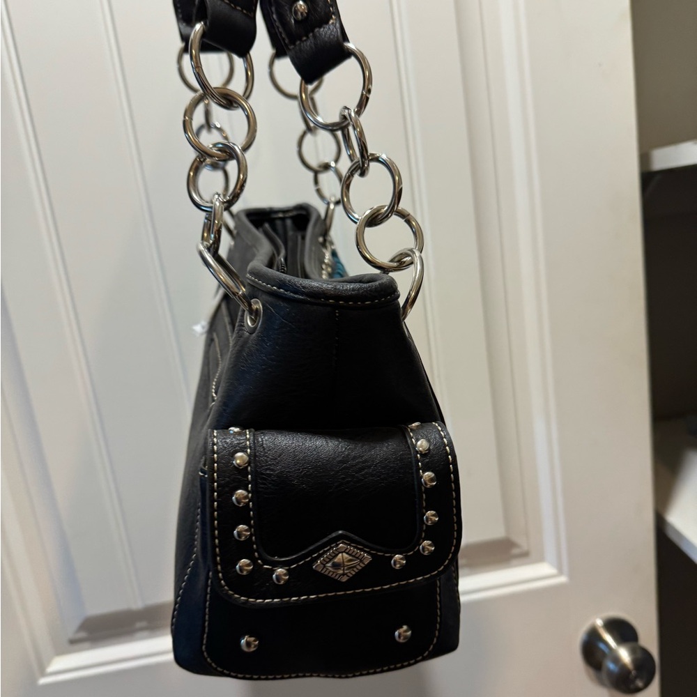 Montana West Black Shoulder Bag with Sugar Skull Design - Picture 2 of 4